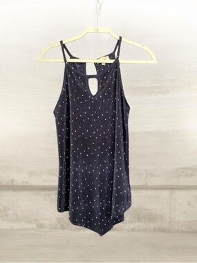 Lavish Blue Spaghetti Strap Keyhole Top